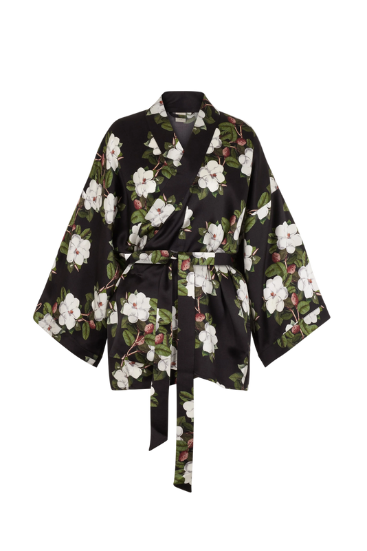 BELLA SILK KIMONO NOCTURNAL MAGNOLIA