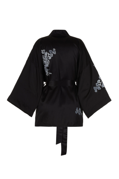 BELLA BLOCK PRINT KIMONO BLACK INK