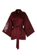 BELLA SILK BLOCK PRINT KIMONO CABERNET PRE-ORDER