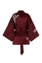 BELLA SILK BLOCK PRINT KIMONO CABERNET PRE-ORDER