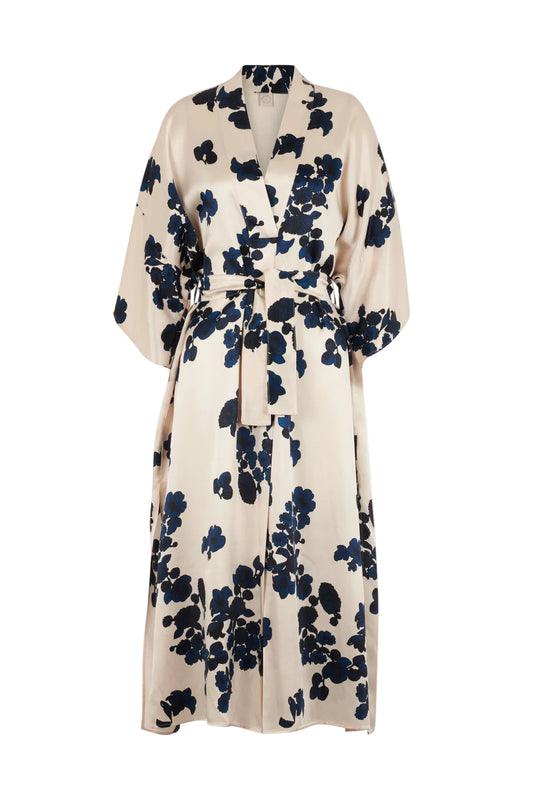 CELESTE MORNING GLOW SILK KAFTAN DRESS