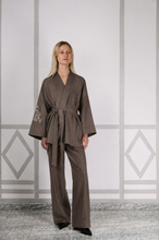 BELLA WOOL AND CASHMERE FLANNEL KIMONO BEIGE PRE-ORDER