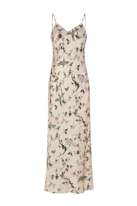 NYX MAXI CAMI SILK SLIP DRESS CHINOISERIE PRE-ORDER