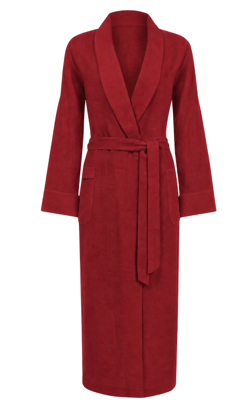 BIANCA LINEN ROBE RED PRE-ORDER