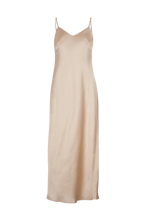 NYX MAXI CAMI SILK SLIP DRESS ROSY LATTE