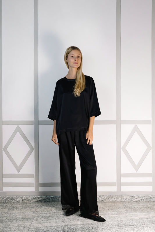 CELINE SILK T-SHIRT BLACK INK PRE-ORDER