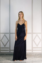 NYX MAXI CAMI SILK SLIP DRESS MIDNIGHT BLUE
