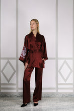 BELLA SILK BLOCK PRINT KIMONO CABERNET PRE-ORDER