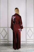 BELLA SILK BLOCK PRINT KIMONO CABERNET PRE-ORDER