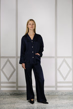 EVA SILK PYJAMA SET MIDNIGHT BLUE