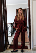 BELLA SILK BLOCK PRINT KIMONO CABERNET PRE-ORDER