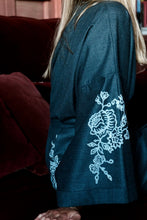 BELLA WOOL FLANNEL BLOCK PRINT KIMONO SMOKE PRE-ORDER