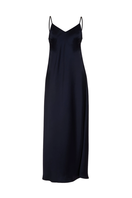 NYX MAXI CAMI SILK SLIP DRESS MIDNIGHT BLUE