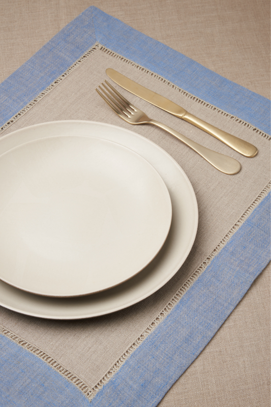 SET OF TWO JACQUARD LINEN PLACEMATS