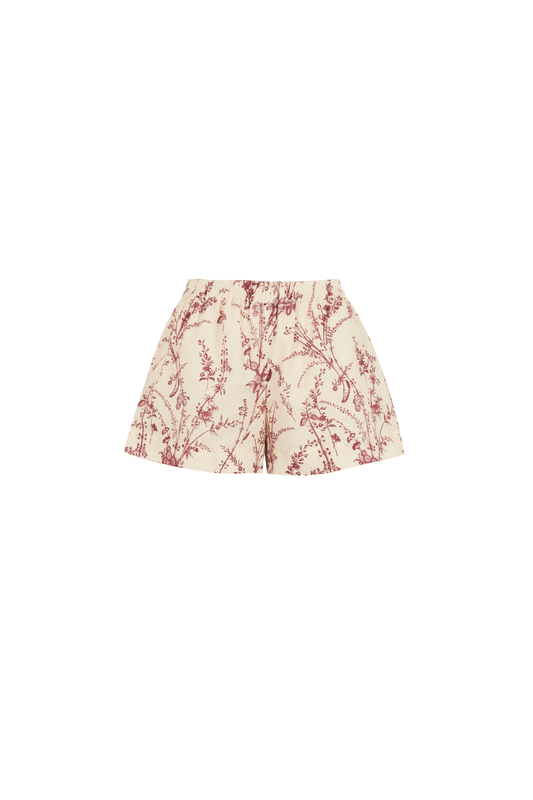 LIZ FLOWER MEADOW SHORTS - CHERRY
