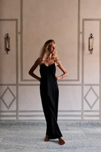 NYX MAXI CAMI SILK SLIP DRESS BLACK INK