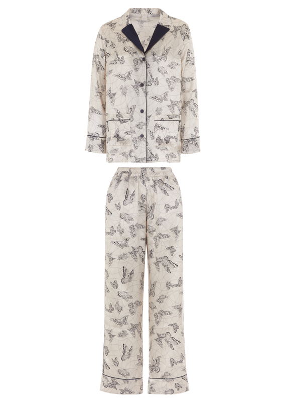 PHOEBE DANCING BUTTERFLY SILK PJ SET