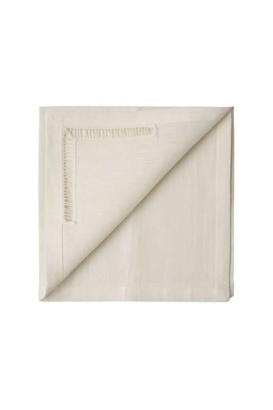 SET OF TWO ‘BACCHETTA’ TRIM LINEN NAPKINS