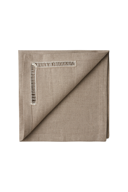 SET OF TWO ‘BACCHETTA’ TRIM LINEN NAPKINS