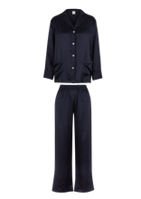 EVA SILK PYJAMA SET MIDNIGHT BLUE