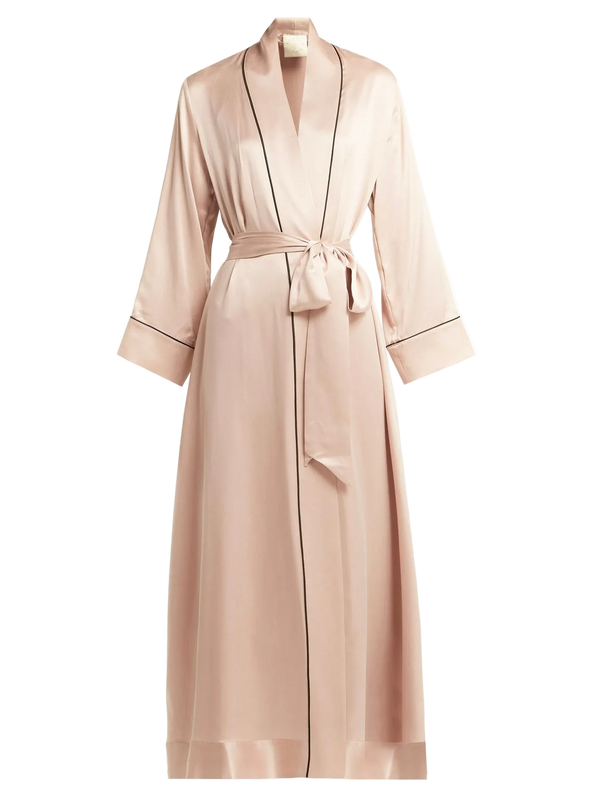 JADE SILK MAXI ROBE ROSY LATTE