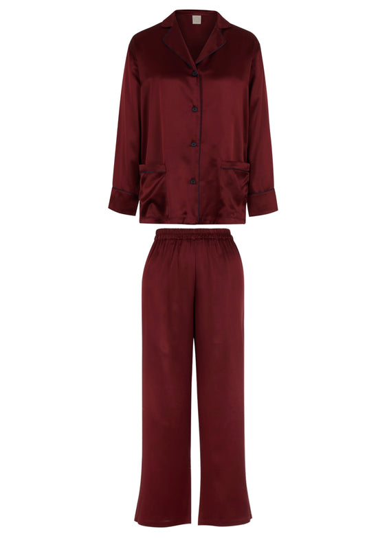 EVA SILK PYJAMA SET CABERNET