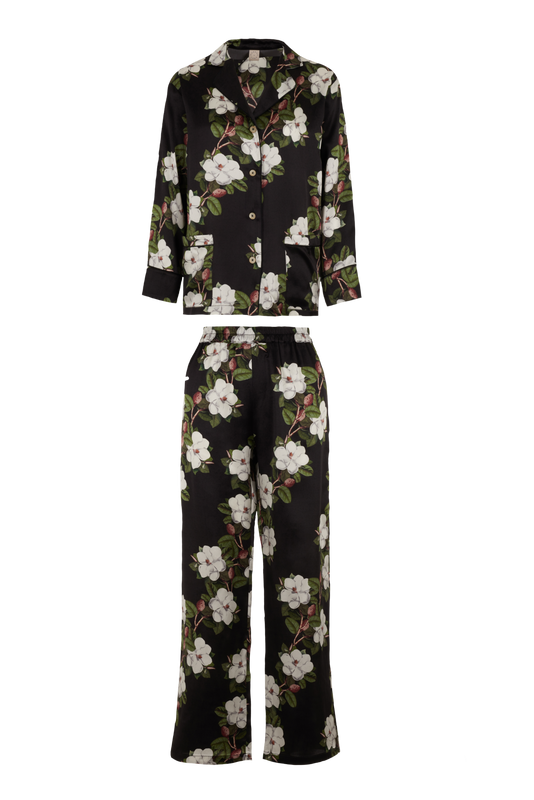 EVA SILK PYJAMA SET NOCTURNAL MAGNOLIA