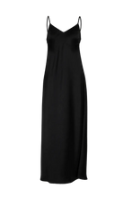 NYX MAXI CAMI SILK SLIP DRESS BLACK INK