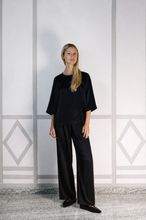 NICOLE SILK TROUSERS BLACK INK PRE-ORDER