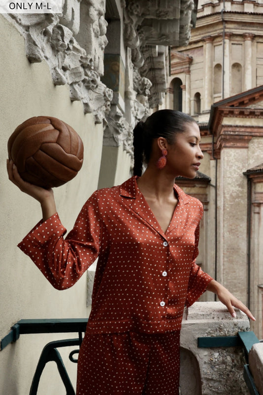 SERENA RUST SILK PJ SET