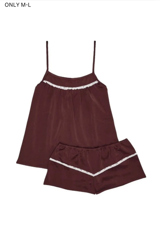 SILK AND LACE CAMI SET