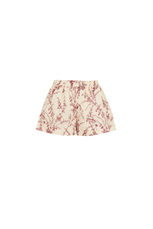 LIZ FLOWER MEADOW SHORTS - CHERRY