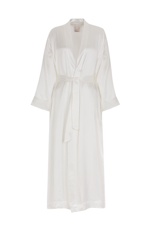 LUNA MAXI SILK ROBE SNOW