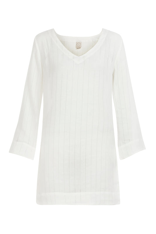 NINA AJOUR LINEN SHORT NIGHT SHIRT