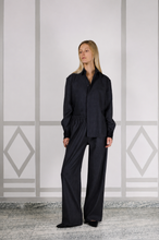 NICOLE WOOL FLANNEL TROUSERS SMOKE