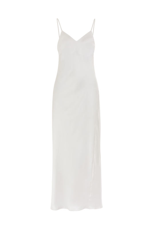 NYX MAXI CAMI SILK SLIP DRESS SNOW