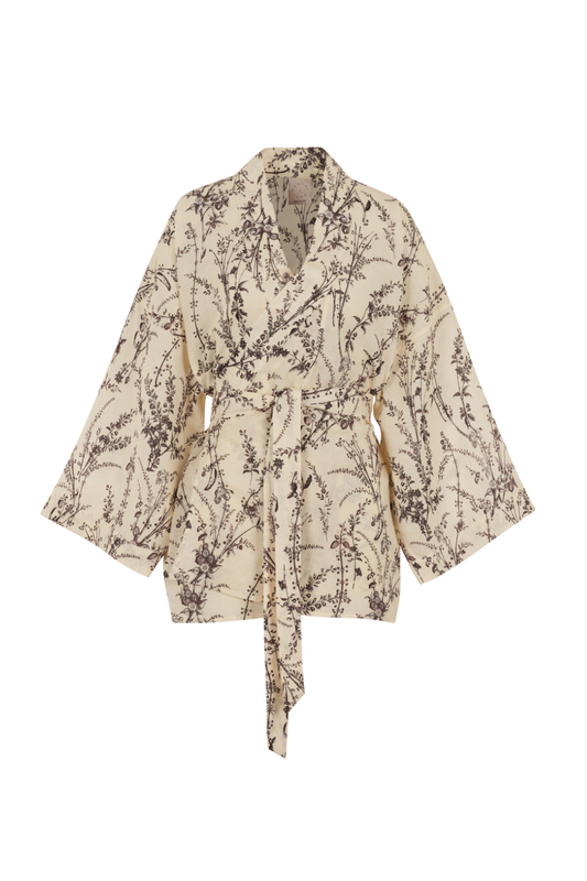 BELLA FLOWER MEADOW MOKA KIMONO