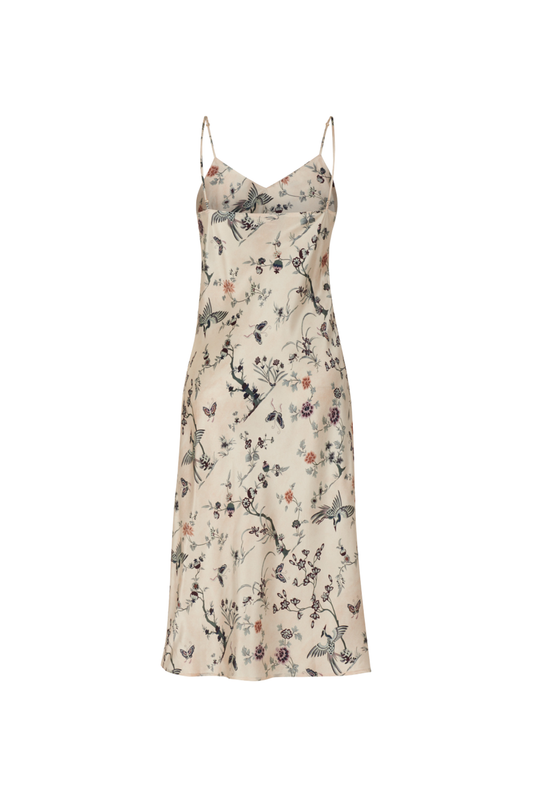 DORA MIMI SILK MIDI SLIP DRESS