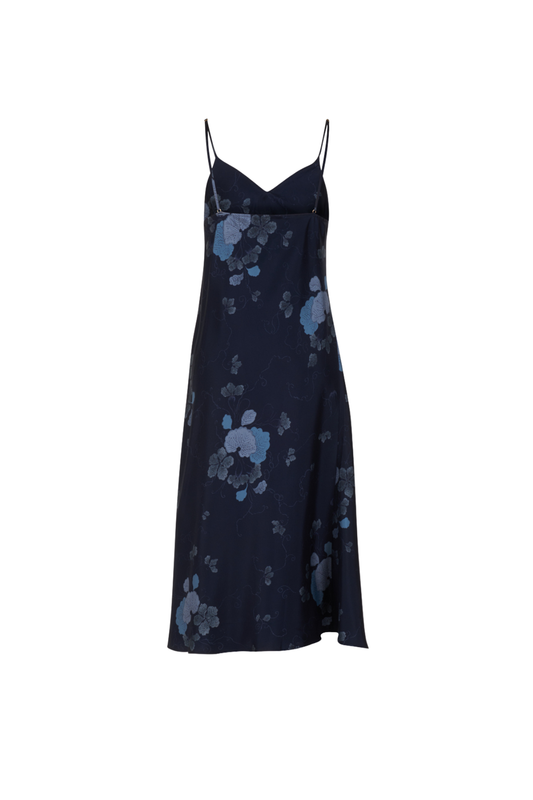 DORA LULLABY SILK MIDI SLIP DRESS