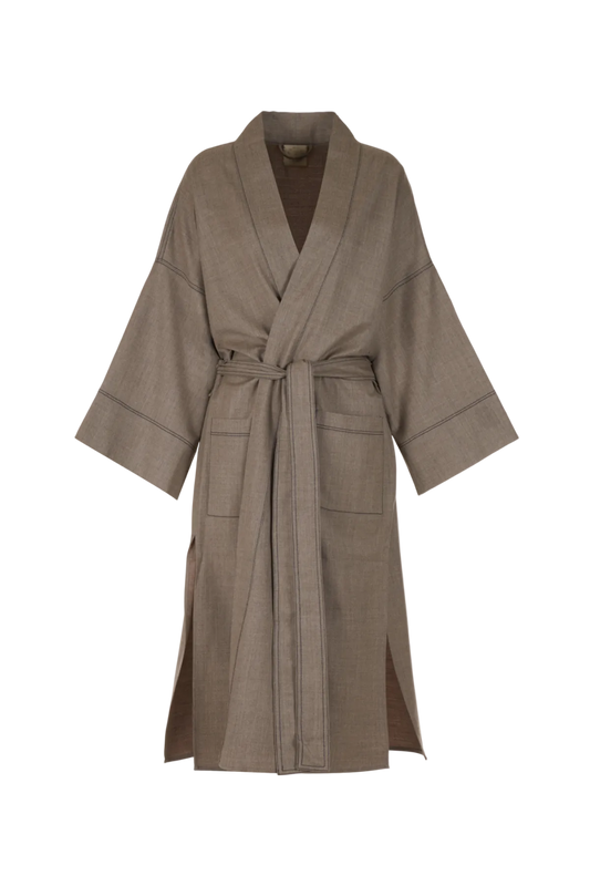 VIOLET SIGNATURE WOOL KIMONO