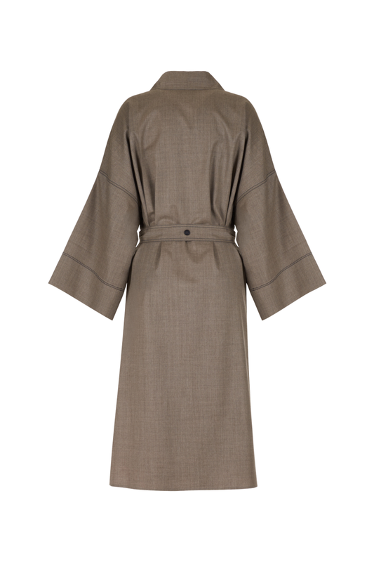 VIOLET SIGNATURE WOOL KIMONO