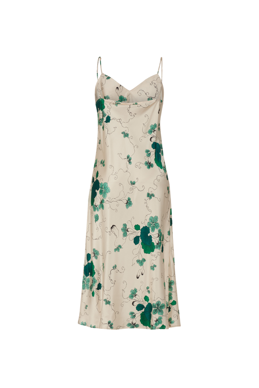 DORA LULLABY SILK MIDI SLIP DRESS