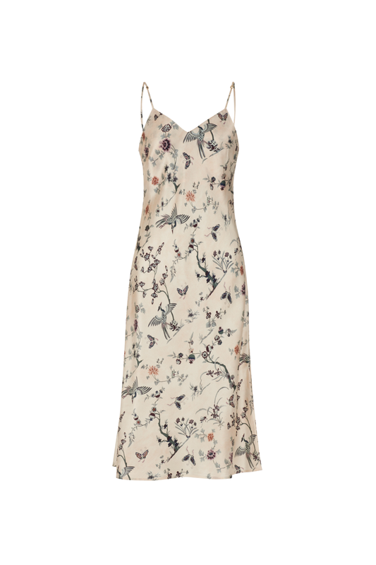 DORA MIMI SILK MIDI SLIP DRESS