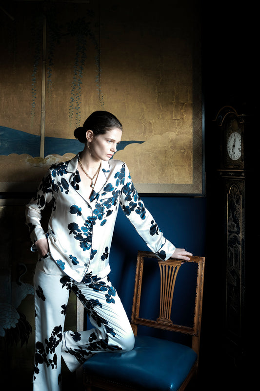 DIVA MORNING GLORY SILK PYJAMA SET - Archive