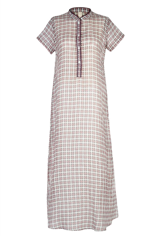 GRACE COTTON-SILK LONG NIGHTDRESS -  Archive