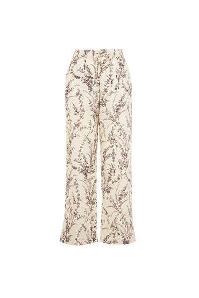 VALENTINA FLOWER MEADOW TROUSERS - MOKA