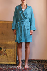 LINEN SHORT ROBE - Sample