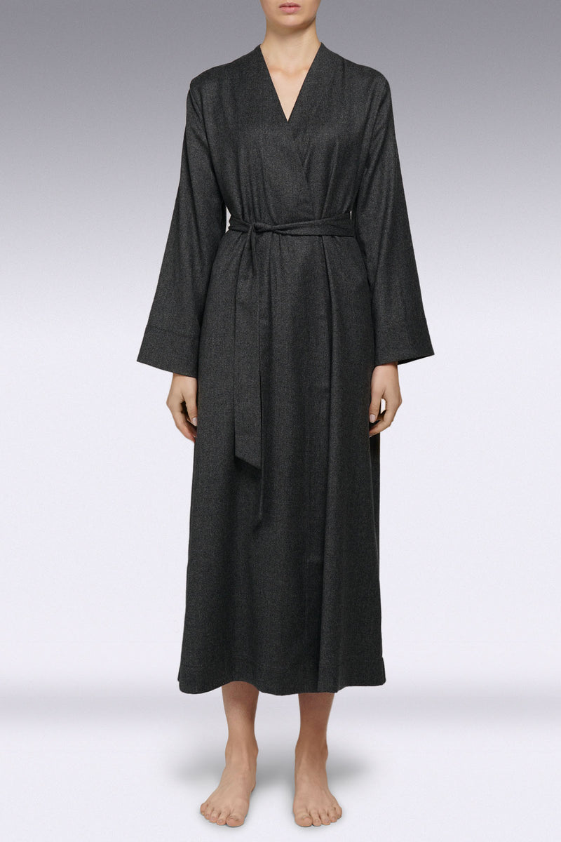 Luna Robe made from wool in slate/grey โ Morpho + Luna