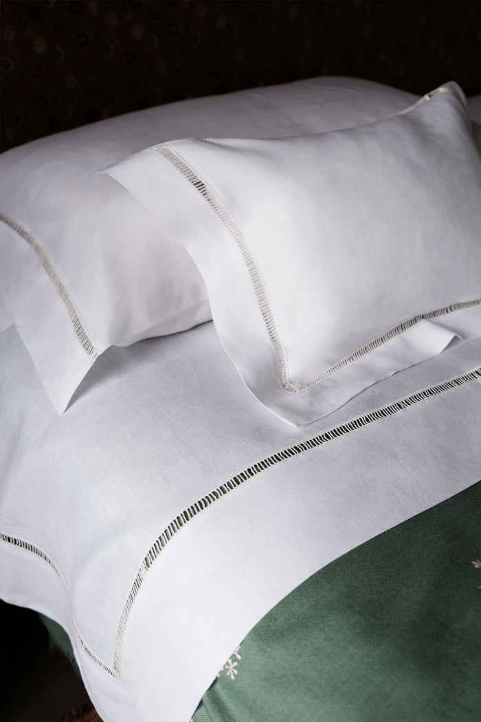 classic white linen top sheet