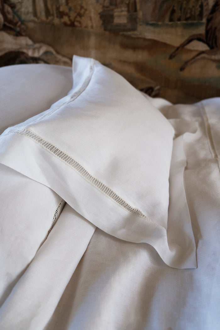 classic white linen small pillowcase
